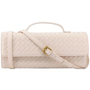 Woven Clutch Purse Desner Shoulder Handbag Leather Crossbody Bag <3